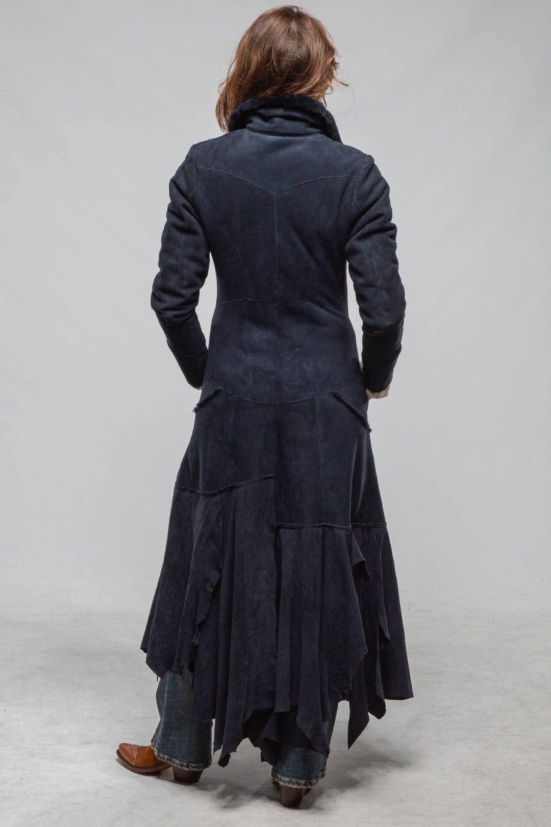 Cori Long Shearling In Navy Blue