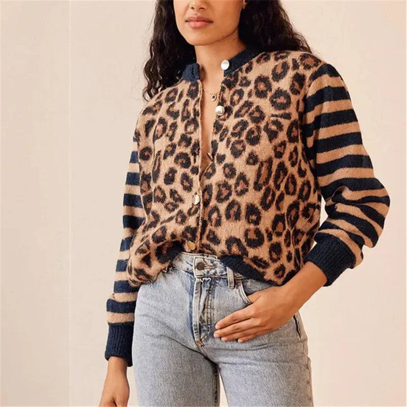 Ulysses Women's Cardigan | Bold Leopard Print, Soft Knit, Relaxed Fit