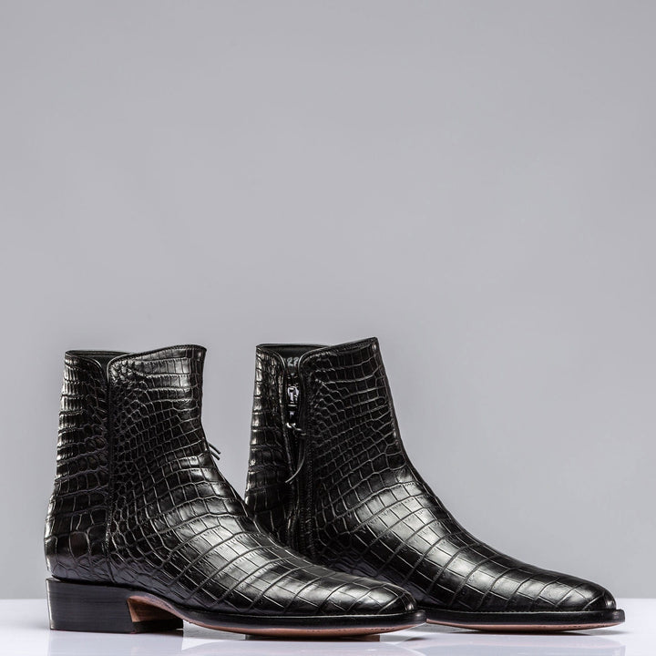 Black Crocodile Chelsea Boots